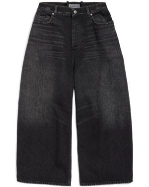 Balenciaga Round Fit Wide-Leg Jeans - Black
