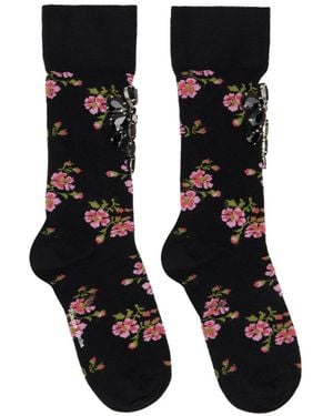 Simone Rocha Jacquard Decorative Socks - Black