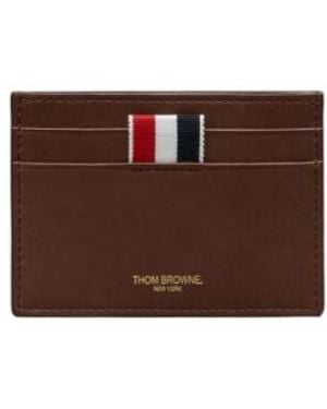 Thom Browne Single Card Holder - Brown