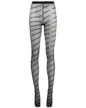 Vetements All-Over Logo Tights - Grey
