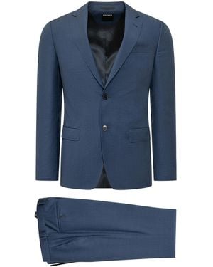 ZEGNA Single-Breasted Suit - Blue