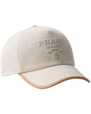 Prada Logo-Debossed Baseball Cap - White