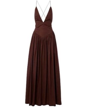 Adriana Degreas Open-Back Cotton Maxi Dress - Purple