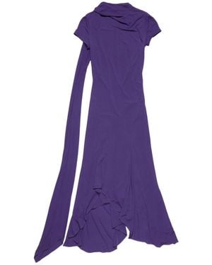 Acne Studios Draped Scarf Jersey Dress - Purple