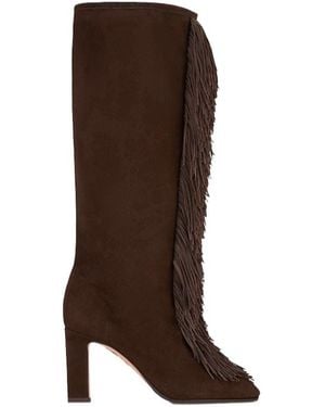 Aquazzura Gytane Fringe Detailed Boots - Brown