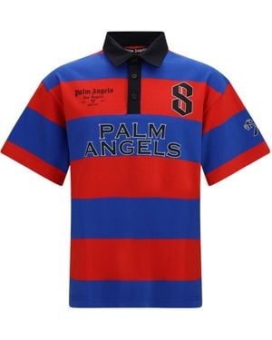 Palm Angels Cb Palm Sport Striped Polo Shirt - Blue