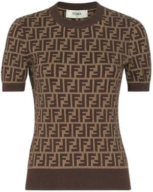 Fendi Ff Cotton Jumper - Brown
