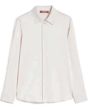 Max Mara Silk Long-Sleeve Shirt - White