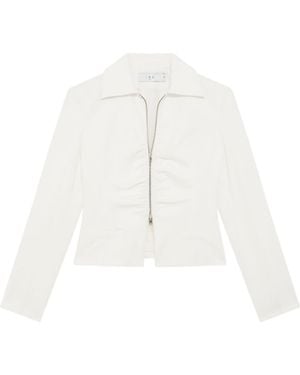 IRO Helvina Ruched Zip Jacket - White