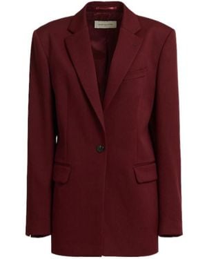 Dries Van Noten Baftan Single Breasted Wool Blazer - Red