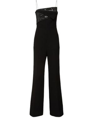 Roland Mouret Heavy Cady Jumpsuit W/ Diamante Insert - Black