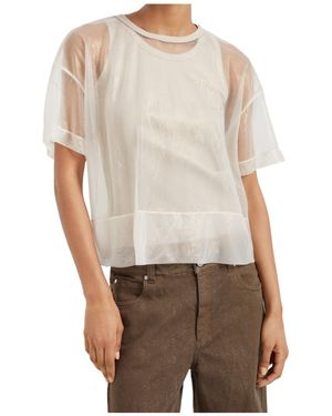 Brunello Cucinelli Semi-Sheer Layered T-Shirt - Natural