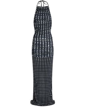 Patou Halterneck Polka Dot Dress - Blue