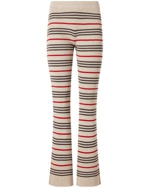 The Elder Statesman Silk And Linen-Blend Flared Trousers - Natural