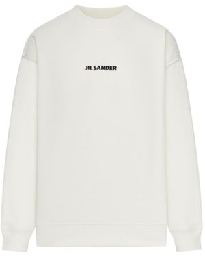 Jil Sander Creneck Long-Sleeved Sweatshirt - White