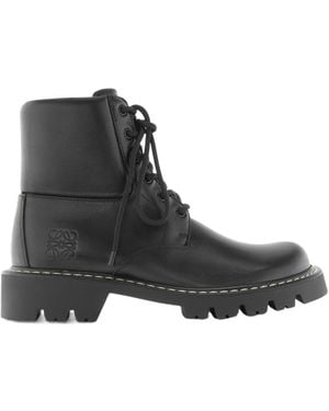 Loewe Sierra Combat Ankle Boots - Black