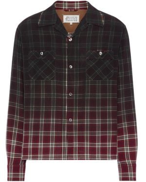 Maison Margiela Ombre Plaid Buttoned Shirt - Brown