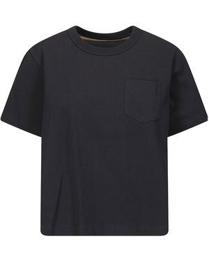 Sacai Striped Crewneck T-Shirt - Black