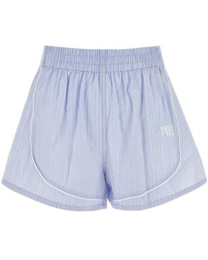 Alexander Wang T By Piping Track Shorts - Blue