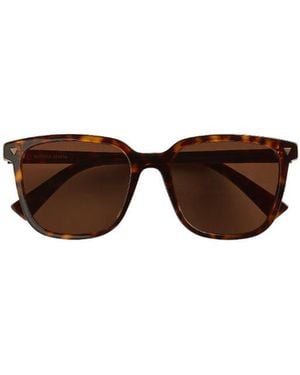 Bottega Veneta Soft Recycled Acetate Square Sunglasses - Brown
