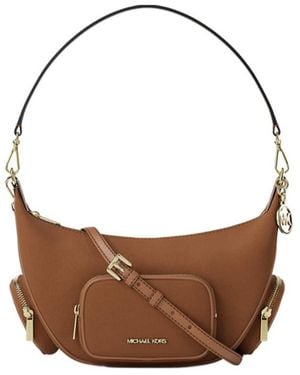 Michael Kors Merritt Medium Suede Convertible Shoulder Bag - Brown