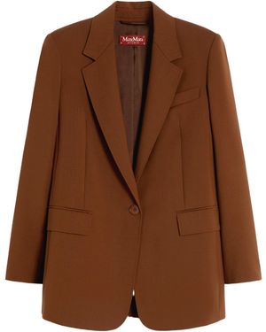 Max Mara Mstbalco Single-Breasted Blazer - Brown