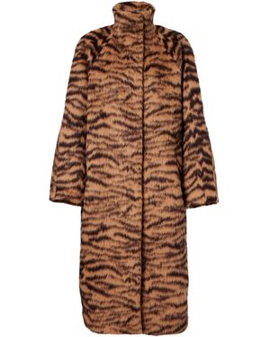 Alaïa Zebra-Print Wool-Blend Jacquard Coat - Brown