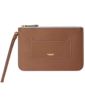 Burberry Zippered Clutch - Brown