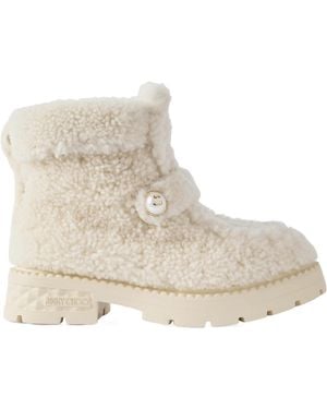 Jimmy Choo Round Toe Ankle Boots - Natural