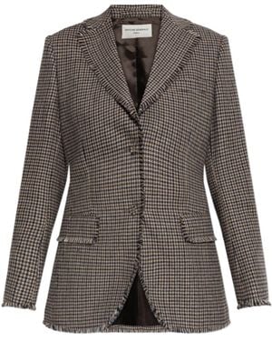 Officine Generale Houndstooth Single-Breasted Blazer - Brown