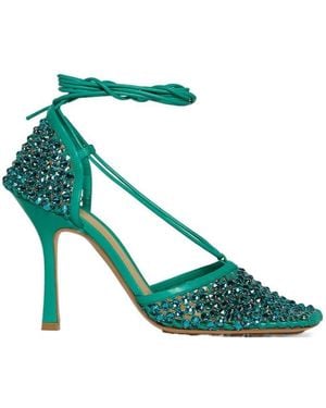 Bottega Veneta Sparkle Stretch Sandals - Green