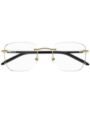 Montblanc Eyewear Rimless Rectangular Glasses And Frames - Metallic