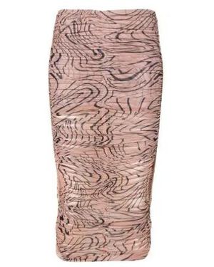 Mugler Mesh Ruched Midi Skirt - Pink