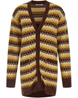 AURALEE Cashmere Jacquard Patterned Knit Cardigan - Multicolor