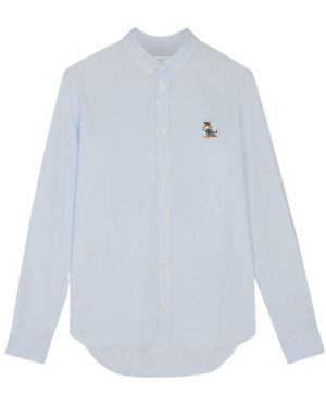 Maison Kitsuné Fox-Patch Long-Sleeve Shirt - White
