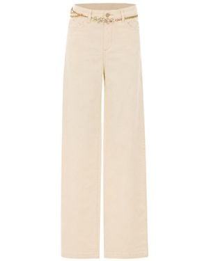 Liu Jo Embellished Straight-Leg Jeans - Natural