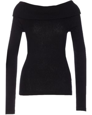 Lisa Yang Claudina Off-Shoulder T-Shirt - Black