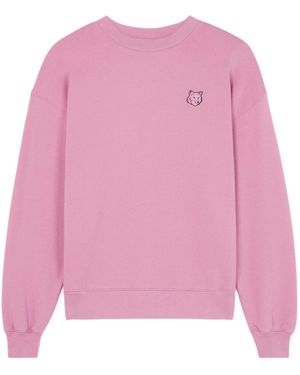 Maison Kitsuné Maison Kitsuné Bold Fox Head Patch Crewneck Sweatshirt - Pink