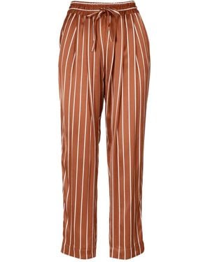 Semicouture Keza Striped Straight-Leg Pants - Orange