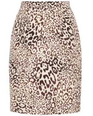 Alessandra Rich Leopard-Print Silk Mini Skirt - White