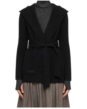 Mackage Wool Wrap Coat With Belt - Black