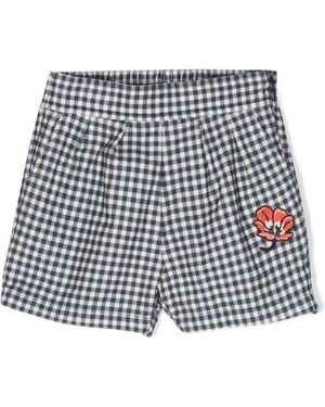 KENZO Check-Print Cotton Shorts - Multicolor