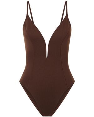 Eres Stretch-Jersey Swimsuit - Brown