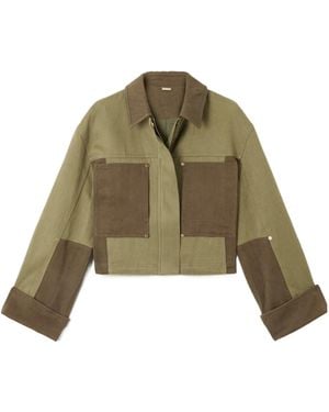Cult Gaia Anders Color-Blocked Jacket - Green