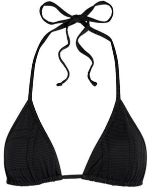 TOTEME Monogram Pointelle Bikini Top - Black