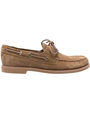 Gianvito Rossi Vande Suede Boat Shoes - Brown