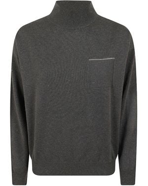 Peserico High-Neck Long Sleeved Sweater - Gray