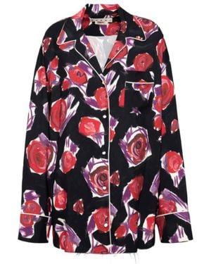 Marni Floral Printed Long-Sleeved Shirt - Red