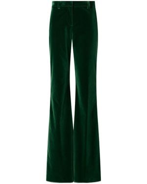Etro Stretch-Cotton Velvet Flared Pants - Green