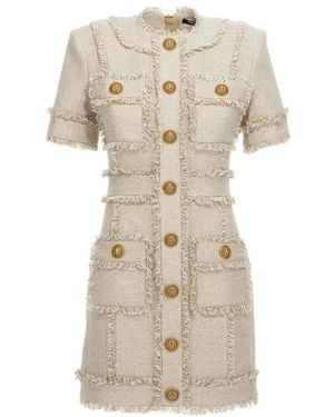 Balmain Logo Dress - Natural